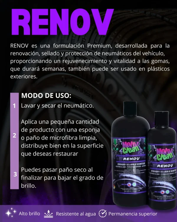Renov 1LT (Sellador de Neumáticos - Resistencia al Agua)